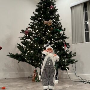 Black White Plaid Santa Claus 16 Inch Farmhouse Christmas Decor